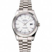 Swiss Rolex Datejust quadrante bianco cassa e bracciale in acciaio inossidabile