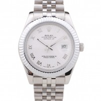 Rolex Datejust quadrante bianco radiale lunetta a coste 7478