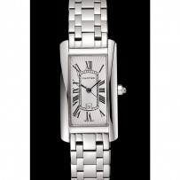 Cartier Tank Americaine 21mm quadrante bianco cassa e bracciale in acciaio inossidabile