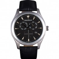 Jaeger Lecoultre Master lunetta argento cinturino in pelle nera 621615