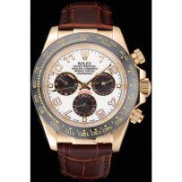 Rolex Cosmograph Daytona cassa in oro con quadrante nero cinturino in pelle marrone 622.634