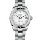 AAA Repliche Rolex Datejust 31mm Acciaio Inossidabile Bianco Romano Oyster Orologio Donna 178344-0028