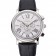 Cartier Rotonde cronografo quadrante bianco cassa in acciaio cinturino in pelle nera