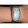 Franck Muller Casablanca Cinturino in pelle di coccodrillo verde Lunetta incrostata di cristalli 621646