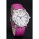 Cartier Ronde Louis Cartier quadrante bianco cassa in acciaio cinturino in pelle fucsia