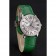 Bracciale in pelle verde con quadrante bianco con quadrante bianco e diamanti Cartier Ronde Louis 1454012