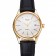 Swiss Rolex Cellini Date quadrante bianco cassa in oro cinturino in pelle nera