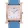 Hermes Heure H Rose Gold Diamond Encrusted Lunetta Cinturino in pelle blu Quadrante bianco 80238