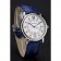 Cartier Ronde Solo quadrante bianco Diamond Hour Marks Cassa in acciaio inossidabile Cinturino in pelle blu