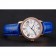 Cartier Ronde quadrante bianco diamante lunetta cassa in oro rosa cinturino in pelle blu