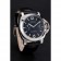 Panerai Luminor Marina Date quadrante nero con motivo a chiocciola cassa in acciaio inossidabile cinturino in pelle nera