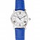 Cartier Ronde quadrante bianco Diamond Hour Marks cassa in acciaio inossidabile cinturino in pelle blu