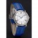 Cartier Ronde quadrante bianco Diamond Hour Marks cassa in acciaio inossidabile cinturino in pelle blu