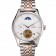 Omega De Ville Moonphase Tourbillon quadrante bianco Cassa in acciaio inossidabile Bracciale in acciaio bicolore in oro rosa