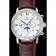 Omega De Ville Moonphase quadrante bianco Bracciale in pelle marrone cassa d'argento 1454226