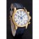 Omega cronografo quadrante bianco cassa in oro cinturino in pelle blu