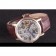 Orologio scheletrato di lusso Cartier con lunetta in oro rosa e cinturino in pelle marrone 621557