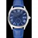 Cartier Drive De Cartier quadrante blu bracciale in pelle blu cassa d'argento 1454211