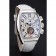 Franck Muller Casablanca cinturino in pelle di coccodrillo bianco quadrante bianco 80281