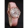 Cartier Ronde Louis Gold Diamond Case quadrante bianco Bracciale in pelle rosa 1454007