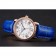 Cartier Ronde quadrante bianco diamante lunetta cassa in oro rosa cinturino in pelle blu