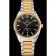 Omega Globemaster quadrante nero cassa in acciaio inossidabile lunetta in oro bracciale bicolore