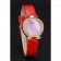 Omega orologio da donna quadrante rosa cassa in oro con diamanti cinturino in pelle rossa 622831