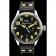 Bracciale IWC Big Pilot 45 mm in pelle nera con quadrante nero e giallo