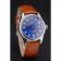 Swiss Rolex Datejust quadrante blu cassa in acciaio inossidabile cinturino in pelle marrone chiaro