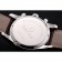Cronografo Omega quadrante bianco numeri blu cassa in acciaio inossidabile cinturino in pelle marrone