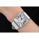 Franck Muller Master Square Diamond Encrusted lunetta in acciaio inossidabile Bracciale Croco bianco 80284