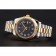 Swiss Rolex Datejust quadrante nero lunetta in oro cassa in acciaio inossidabile bracciale bicolore