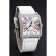 Franck Muller Master Square Color Dreams Diamonds Case Cinturino in pelle bianca 622356