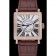 Franck Muller Master Square Diamond Encrusted Rose Gold Bezel Brown Croco Bracelet 80283