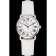 Cartier Ronde quadrante bianco cassa in acciaio cinturino in pelle bianca