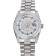 Swiss Rolex Day-Date Diamond Pavé Dial and Bezel and Stainless Steel Bracelet