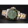 Swiss Rolex Submariner quadrante verde e lunetta in acciaio bicolore bracciale in oro