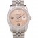 Rolex DateJust cassa in acciaio inossidabile spazzolato con quadrante a fiori arancioni placcati diamanti