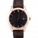 Swiss Vacheron Constantin Traditionnelle quadrante nero cassa in oro rosa bracciale in pelle marrone