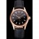 Swiss Rolex Datejust quadrante nero cassa in oro rosa cinturino in pelle nera
