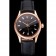 Swiss Rolex Datejust quadrante nero cassa in oro rosa cinturino in pelle nera