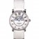 Orologio Cartier in argento con fasi lunari e cinturino in pelle bianca ct257 621376