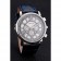 Cronografo Cartier Rotonde quadrante bianco e nero cassa in acciaio inossidabile cinturino in pelle blu