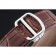 Cartier Drive De Cartier quadrante bianco bracciale in pelle marrone cassa d'argento 1454210