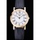 Longines La Grande Classique rotondo quadrante bianco cassa in oro cinturino in pelle nera 622382