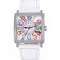 Franck Muller Master Square Color Dreams Diamonds Case Cinturino in pelle bianca 622356