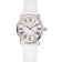 Cartier Ronde quadrante bianco cassa in acciaio cinturino in pelle bianca