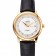 Omega De Ville Prestige quadrante bianco cassa in oro cinturino in pelle nera