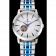 Vacheron Constantin Tourbillon quadrante bianco con numeri blu Cassa in acciaio inossidabile Bracciale in acciaio bicolore blu