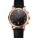 Omega Seamaster Cronografo vintage quadrante nero Diamond Hour Marks Cassa in oro rosa Cinturino in pelle nera